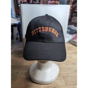 Pittsburgh‎ Hat Cap Strap Back Adult One Size Black Embroidered 100% Cotton